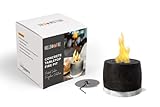 HollowFire Tabletop Fire Pit – Indoor & Outdoor – Smores Maker – Smokeless Fire Pit – Perfect for Ambiance, Meat, Cheese, Marshmallow – Table Top Fireplace – Mini Fire Pit – Dark Grey Concrete
