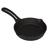 Mirro 4.5' Cast Iron Mini Skillet for Frying Pan with Drip-Spouts, Pre-seasoned Oven Safe Cookware for Camping, Indoor and Outdoor use, Black