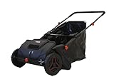 Massimo 26 inch Hand Push Lawn Sweeper for Leaves and Grass - Easy to Use Light Weight Heavy Duty Strong Rubber Wheels 100L Large Capacity