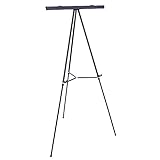 U.S. Art Supply 66' High Boardroom Black Aluminum Flipchart Display Easel and Presentation Stand - Large Adjustable Floor and Tabletop Portable Tripod, Holds 25 lbs - Holds Writing Pads, Poster Boards