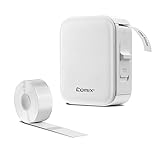 Comix Label Maker Machine with Tape, Portable Bluetooth Label Printer, Small Thermal Sticker Printer with 0.51''x1.18'' Labels, Inkless Labeler for Home, Kitchen, School, Office Organization, White