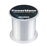 RUNCL PowerMono Fishing Line, Monofilament Fishing Line - Ultimate Strength, Shock Absorber, Suspend in Water, Knot Friendly - Mono Fishing Line (Clear, 6LB(2.7kgs), 300yds)