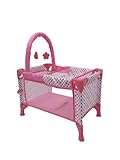 KOOKAMUNGA KIDS Doll Folding Play Crib - Toy Baby Doll Crib - Doll Travel Cot - Easy Folding Crib w/Changing Station and Mobile Set - Pink Unicorn