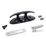 Mxeol Boat Cleat Folding Black Flip Up Cleats Dock Stainless Steel with Fasteners (Black, 4-1/2 inch 1 Piece)