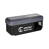 OWLTRA OW-7 in-/Outdoor Electric Rodent Trap, Instant Kill Mouse with Waterproof Cover, Sound & Light Alarm, and Batteries or USB Power Source, Waterproof Grade IPX4, Black
