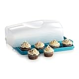 Tupperware Brand Rectangular Cake Taker - Dishwasher Safe & BPA Free - Reversible Cake Container Tray with Cover - Holds Up to 18 Cupcakes or 9 x 13 Cake