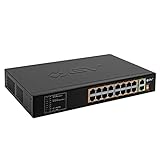 BV-Tech 18 Ports Long Range PoE+ Switch (16 PoE+ Ports | 2 Gigabit Ethernet uplink) - 19' Rackmount - 135W - 802.3af/at -Desktop Design for Easy Set Up