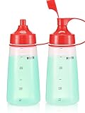 oiununo Squeeze Bottles Wide Mouth - Pack of 2 Condiment Bottle Squeeze BPA free for Chunky Sauces, Resin, Crafts, Condiment Squeeze Bottles 300 mL/10 oz. (Red)