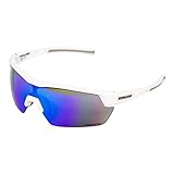 RAWLINGS RY134 Youth Baseball Shielded Sunglasses Lightweight Sports Youth Sport (White/Blue)