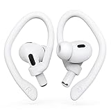 [2 Pairs] DamonLight Ear Hooks for AirPods Pro 2 & 1, AirPods 3 & 2 & 1, Airpod Ear Hook, Anti-Slip Comfortable Fit, Ergonomic Design, AirPods Accessories (Medium, White)