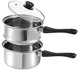 La Patisserie 1.5 Quart Double Boiler w/ 4 Chocolate Molds - 3 Piece Stainless Steel Double Boiler Pot for Melting Chocolate, Candle Making, Soap Melting and Wax Melting…