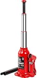 BIG RED 4 Ton (8,000 LBs) Torin Double Ram Welded Hydraulic Car Bottle Jack for Auto Repair and House Lift, Red, ATH80402XR
