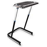 Alpcour Bike Trainer Fitness Desk – Portable Multi-Tasking Workstation Table for Cycling and Exercise – Adjustable Height with Non-Slip Surface and Gadget Slots – Lockable Wheels