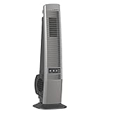 Lasko Outdoor Living Oscillating Tower Fan, for Decks, Patios and Porches, 10 Foot Power Cord, 4 Refreshing Speeds, 42', Grey, YF202