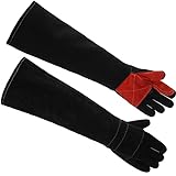23.6 Inches 662℉ Leather Heat/Fire Resistant Welding Gloves with Kevlar Stitching,Perfect for BBQ,Oven,Grill,Fireplace,Tig,Mig,Baking,Furnace,Stove,Pot,Holder,Animal Handling Gloves-Black.