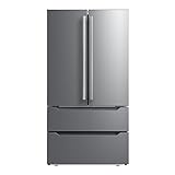 Techomey 36' French Door Refrigerator, Full Size Refrigerator with Ice Maker, 22.5 Cu.Ft 4-Door Freestanding Upright Freezer and Fridge, Fingerprint Resistant Stainless Steel