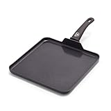 GreenLife Soft Grip Diamond Healthy Ceramic Nonstick 11' Griddle Pan, PFAS-Free, Dishwasher Safe, Black
