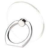TACOMEGE Transparent Clear Phone Ring Grips Holder Kickstand, Finger Ring Stand for Cell Phone Tablet Case Accessories(Round-Clear)
