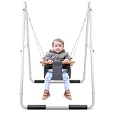 Hapfan Toddler Swing with Foldable Heavy Duty Stand, Baby Swing Set for Indoor Outdoor
