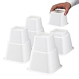 Define Essentials Heavy Duty Multi Height Bed Risers and Bed Lifts - Adjustable to 8, 5 or 3 Inch Heights (White)
