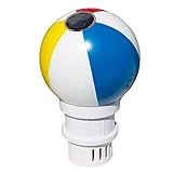 Blue Mano Beach Ball Solar Light up Chlorine Dispenser for 3 inch Chlorine Tablets, Durable Design, Beach Ball Chlorine Floater & Dispenser for Inground and Above Ground Swimming Pool
