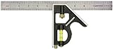 Swanson Tool Co TC132 12-Inch Combo Square with Cast Zinc Body, Stainless Steel Ruler and Brass Bolt
