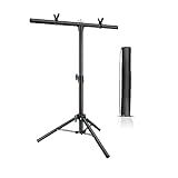 Portable T-Shape Backdrop Stand Kit 26 Inches Wide, Adjustable Small Desktop Photo Background Stand, Sturdy T Shape Background Support Stand Back Drop Banner Holder with 2 Clip Clamps for Photography
