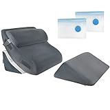 4 Pcs Orthopedic Bed Wedge Pillow Set – Post Surgery, Relaxing, Back & Adjustable Head Support Cushion – Triangle Memory Foam Pillow for Acid Reflux, Sleeping, Reading, Leg Elevation, Snoring (Grey)