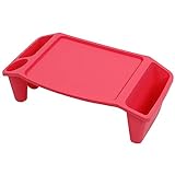 Acorn Baby Kids Lap Desk for Car and Home - 1pk Pink Flat Plastic Tray with Sides Toddler and Kids Activity Tray