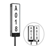 Solar Address Sign Yard House Number, Double Sided and 2 Solar Powered Outdoor Waterproof Lighted Address Sign House Number, LED Illuminated Address Plaques for Street Sign Outside Garden Driveway
