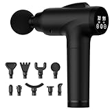 OLsky Massage Gun Deep Tissue, Handheld Electric Muscle Massager, High Intensity Percussion Massage Device for Pain Relief with 9 Attachments & 30 Speed(Black)