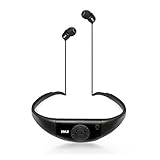 Waterproof MP3 Music Player Headphones - Marine Grade IPX8 Waterproof Rating w/ Built-in Rechargeable Battery, 8GB Memory & FM Radio, Charges Via USB Port, LED Indicator Lights - PyleSport PSWP8BK