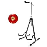 GEBRENT Cello Floor Stand with Bow Hook - Holder for Concerts, Orchestra, Performance, Music - Padded, Adjustable - with Anti-Slip Endpin Rest