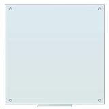 U Brands Magnetic Glass Dry Erase Board, Only for Use with HIGH Energy Magnets, 35 x 35 Inches, White Frosted Surface, Frameless