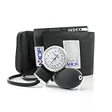 MDF Instruments, Calibra Aneroid Premium Professional Sphygmomanometer, Blood Pressure Monitor with Adult Cuff & Carrying Case, Lifetime Calibration, White Dial, Black Cuff, MDF808M11