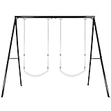 IKARE Extra-Large Swing Stand, Heavy Duty Metal Swing Frame with Ground Stakes for Kids and Adults, 400lb Load Capacity, Fits for Porch Swings, Great for Indoor and Outdoor Activities, Backyard