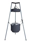 Burch Barrel BBQ Grill & Fire Pit Combo – Adjustable Hanging Grill & Smoker with Tripod System – Charcoal or Wood Pellet Outdoor Barbecue