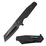 FLISSA Pocket Knife, 3.5' Folding Stonewash Blade Tactical Knife, G10 Handle, for Outdoor, Survival, Hunting and Camping