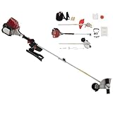 YIYIONCE 35.88CC Weed Wacker Gas Powered String Trimmer 4-Stroke Lawn Edger, 0.75KW Powerful Brush Cutter with 2 Blade Heads Grass Tools Weed Eater for Garden Yard & Urban Greening | US Stock