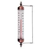 Outside Thermometer with Bronze Effect Design - Stylish Outdoor Thermometer Suitable for Outside Wall Greenhouse Garage