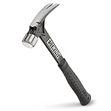 ESTWING Ultra Series Hammer - 15 oz Short Handle Rip Claw with Smooth Face & Shock Reduction Grip - EB-15SR,Black