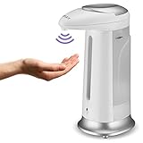 Automatic Soap Dispenser, Touchless Soap Dispenser 300ml with Infrared Motion Sensor Hand Free Sanitizer Dispenser for Bathroom Kitchen Home Office School Hotel and Outdoor Style May Vary White