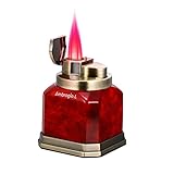 Ambrogio.L Quad Torch Lighter Tabletop Refillable Butane Gas Red Flame Cigar Cigarette Lighter for Birthday Christmas Men