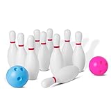 Shonoppy Kids Bowling Set, Toddler Bowling Set with 10 Classical Bowling Pins and 2 Plastic Balls, Suitable as Toy Gifts, Early Education, Indoor Outdoor Bowling Games Toys for Toddlers 3-15 Years Old