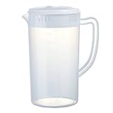 0.63 Gallon/2.4 Litre Plastic Pitcher with Lid BPA-FREE Eco-Friendly Carafes Mix Drinks Water Jug for Hot/Cold Lemonade Juice Beverage Jar Ice Tea Kettle (81oz, White)