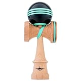Kendama USA - Kaizen Triple Stripe Kendamas - for Players of All Levels, Carrying Bag Included (Black & Blue)