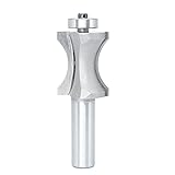 Akylin's Convex Edge Oval Router Bit 1/2' SHK x 1-3/8'CL, Shallow Bullnose at 1' Length with Bearing,Convex Column Molding Router Bits-Perfect for Stair Treads and Shelf Edges