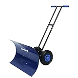IRONRIFIC Metal Snow Shovel,30' Snow Shovels for Snow Removal Heavy Duty,Snow Pusher with Wheels and Adjustable Handle Rolling Snow Pusher Shovel for Driveway, Decks, Doorway,Sidewalks