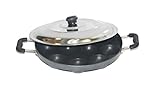 Tabakh AppamPatra Paniyaram Non Stick Appam Pan with Stainless Steel Lid, 9.5'