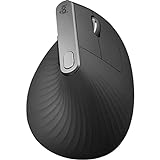 Logitech MX Vertical Wireless Mouse – Ergonomic Design Reduces Muscle Strain, Move Content Between 3 Windows and Apple Computers, Rechargeable, Graphite - With Free Adobe Creative Cloud Subscription